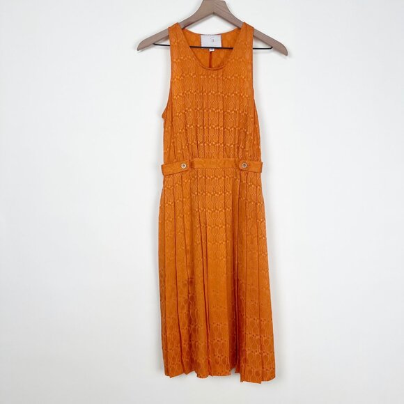 Anthropologie 100% Silk Grand Slam Jacquard Knit Tennis Racket Midi Dress Preppy - Picture 4 of 12